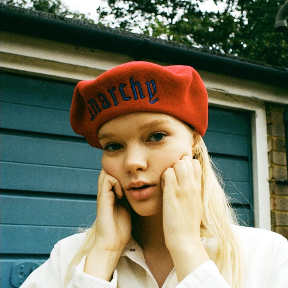Itchy Scratchy Patchy Red Anarchy Beret